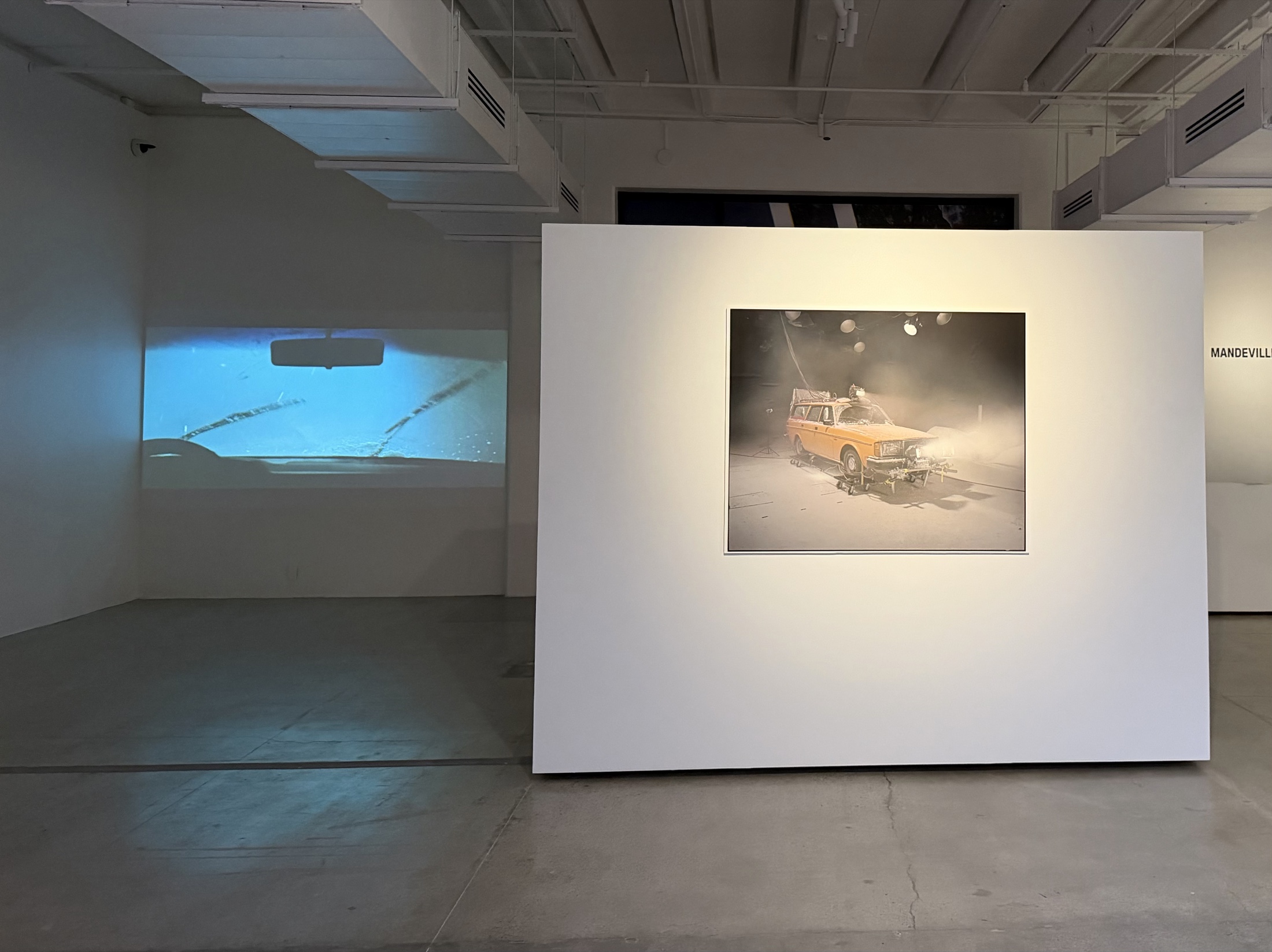 Installation view of Kerry Tribe’s Near Miss.